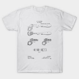 Pipe Wrench Plumbing Tool Vintage Patent Hand Drawing T-Shirt
